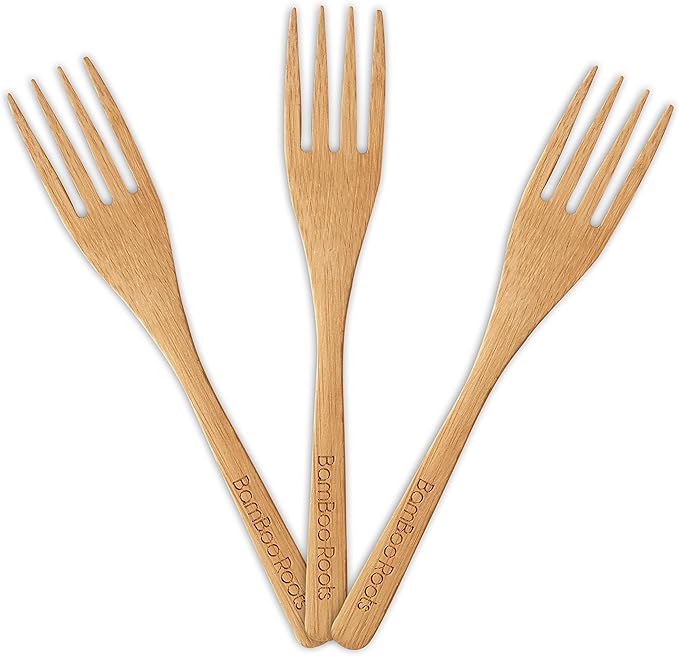 bamboo roots 竹制餐具 - 旅行餐具套装 - 非常适合露营,野餐和家居